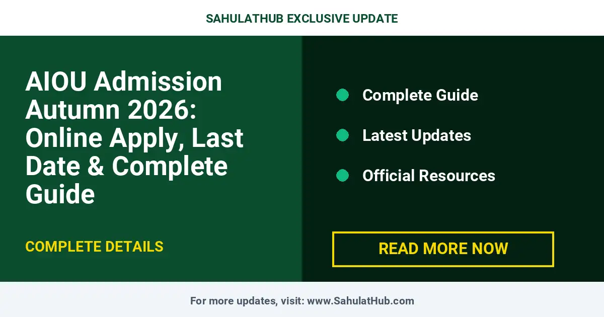 AIOU Admission Autumn 2026: Online Apply, Last Date & Complete Guide