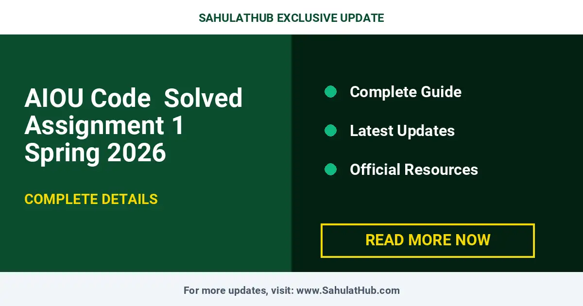 AIOU Code  Solved Assignment 1 Spring 2026