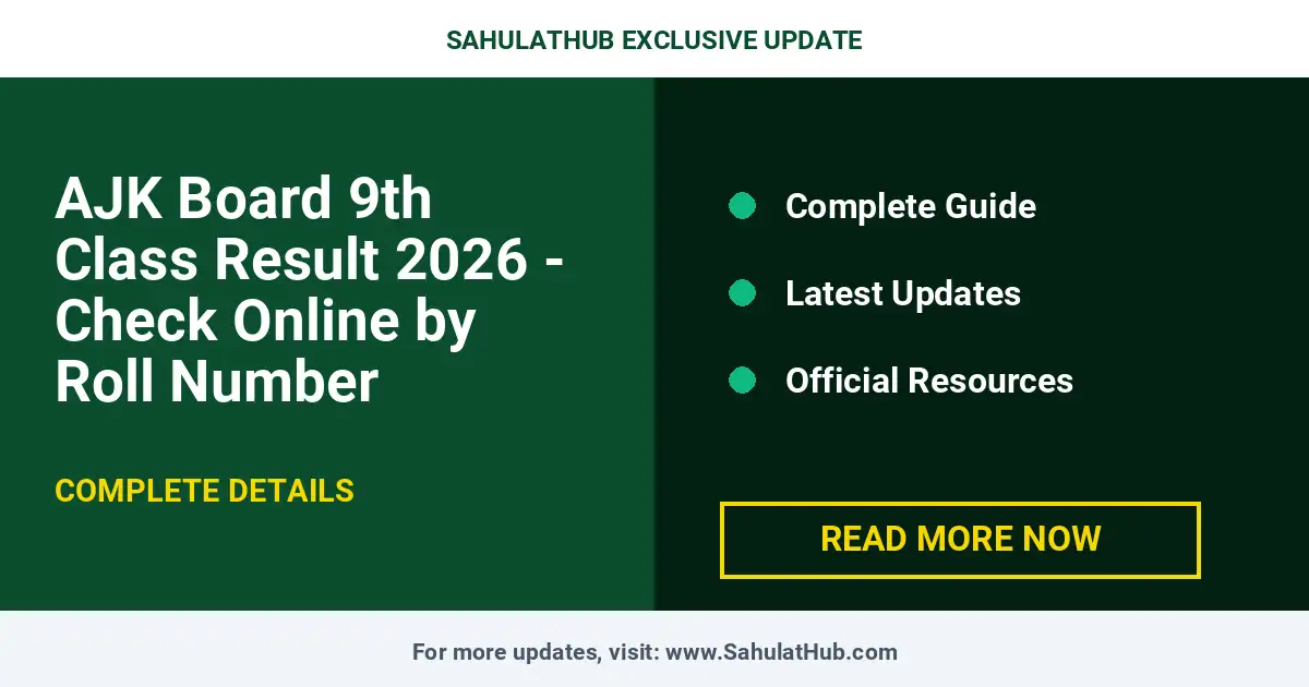 AJK Board 9th Class Result 2026 - Check Online by Roll Number
