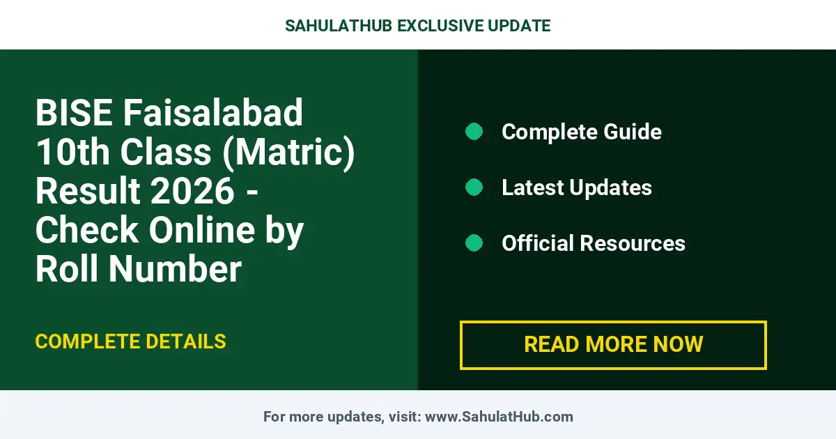 BISE Faisalabad 10th Class (Matric) Result 2026 - Check Online by Roll Number