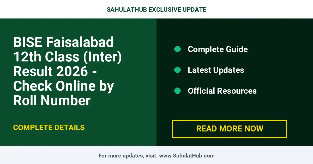 BISE Faisalabad 12th Class (Inter) Result 2026 - Check Online by Roll Number