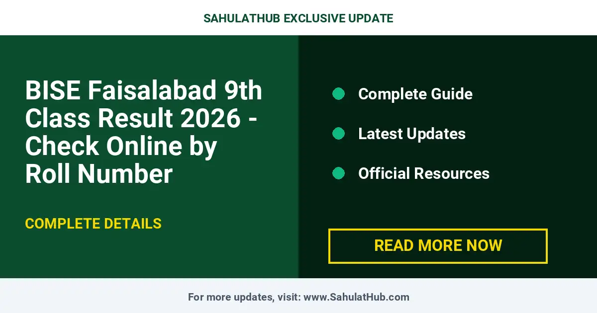 BISE Faisalabad 9th Class Result 2026 - Check Online by Roll Number