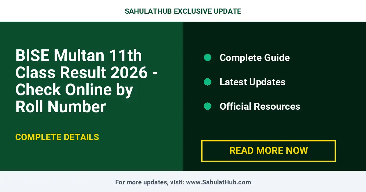 BISE Multan 11th Class Result 2026 - Check Online by Roll Number