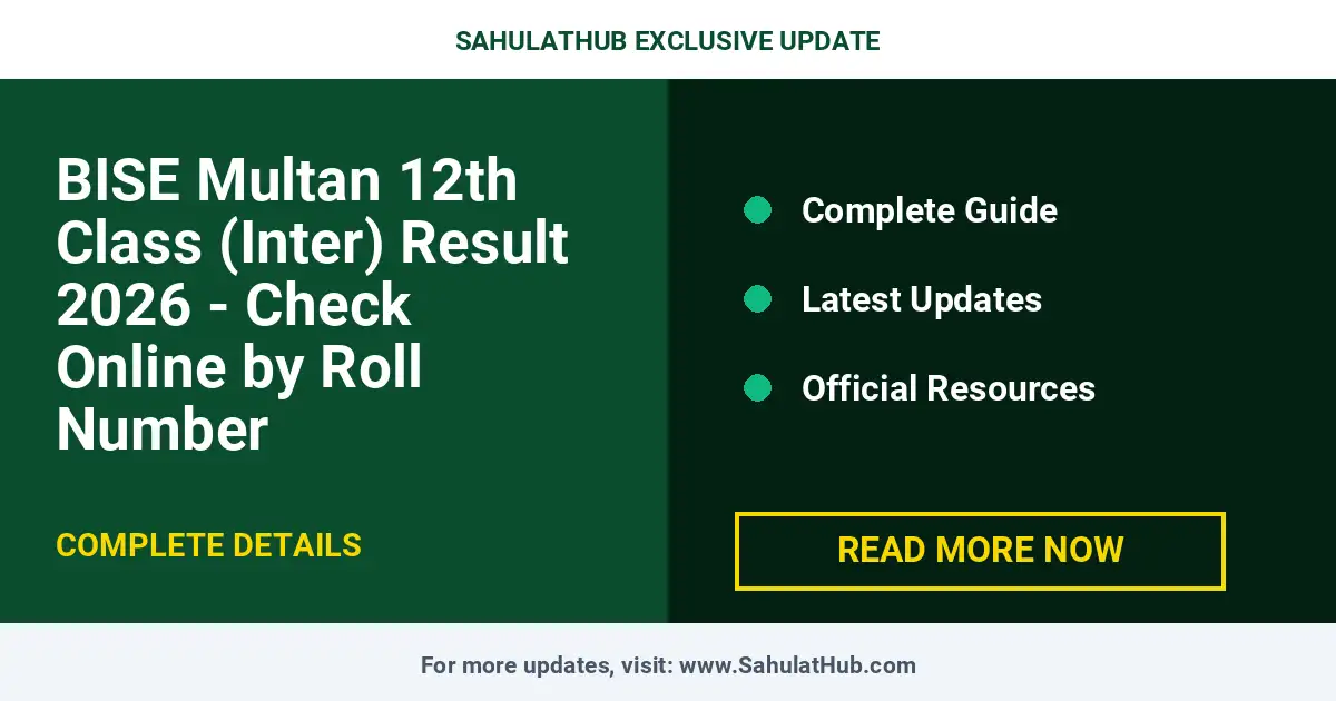 BISE Multan 12th Class (Inter) Result 2026 - Check Online by Roll Number