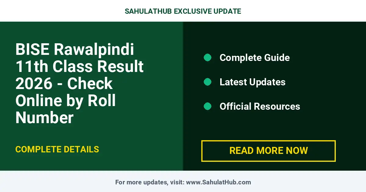 BISE Rawalpindi 11th Class Result 2026 - Check Online by Roll Number