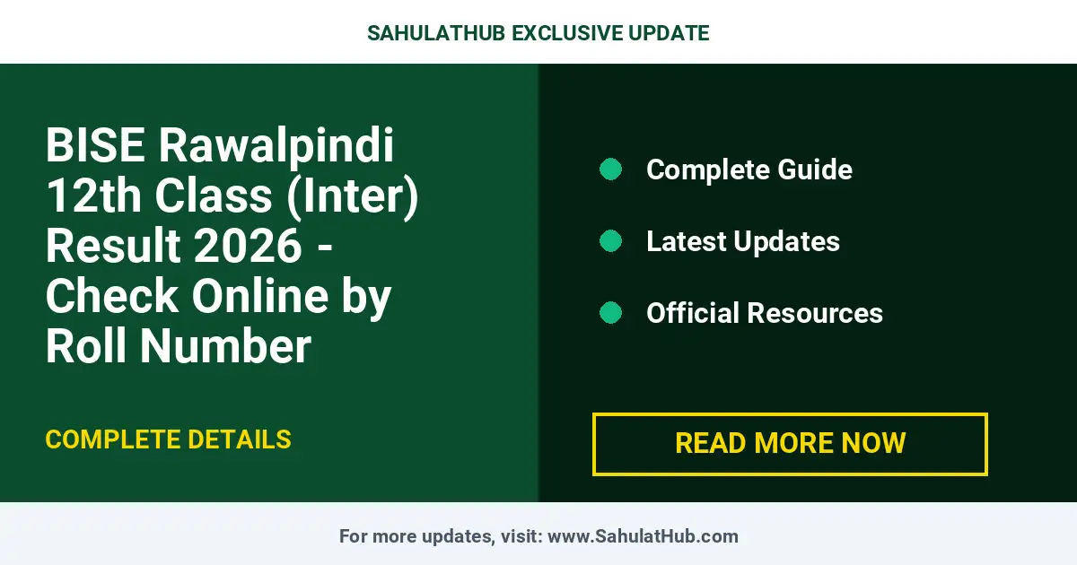 BISE Rawalpindi 12th Class (Inter) Result 2026 - Check Online by Roll Number