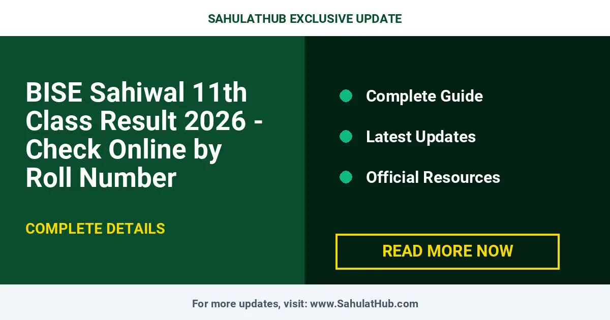 BISE Sahiwal 11th Class Result 2026 - Check Online by Roll Number