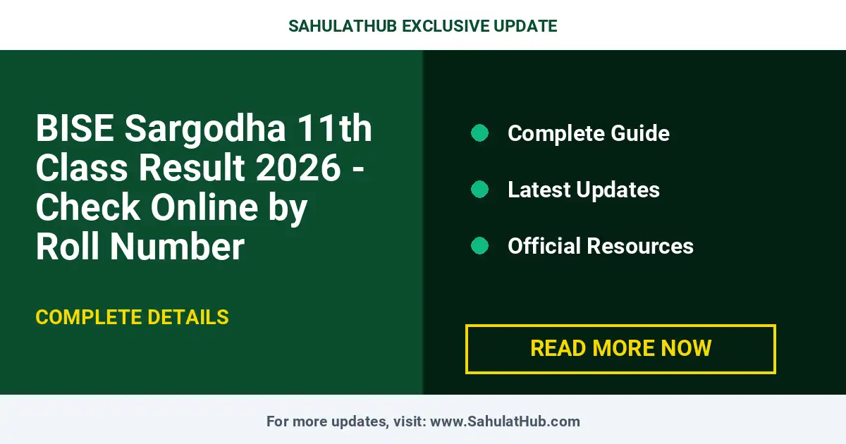 BISE Sargodha 11th Class Result 2026 - Check Online by Roll Number