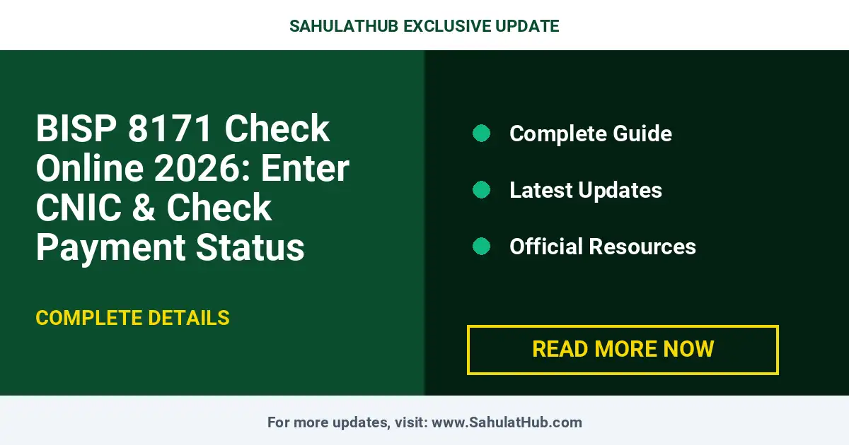 BISP 8171 Check Online 2026: Enter CNIC & Check Payment Status — Government Scheme Pakistan 2026