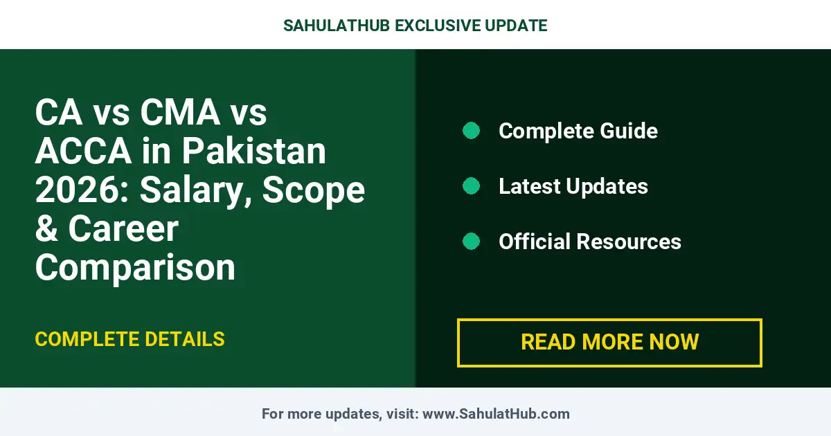 CA vs CMA vs ACCA in Pakistan 2026: Salary, Scope & Career Comparison