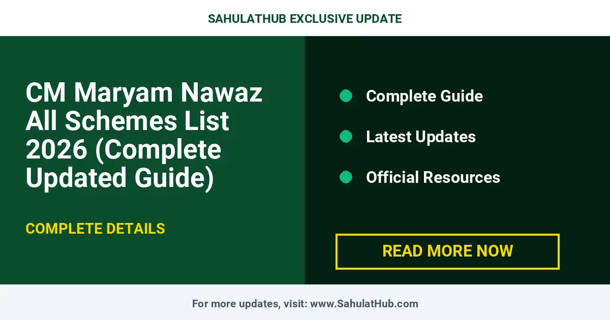 CM Maryam Nawaz All Schemes List 2026 (Complete Updated Guide)