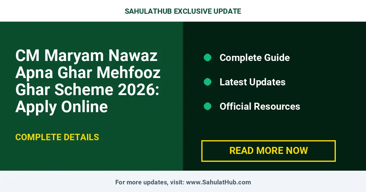 CM Maryam Nawaz Apna Ghar Mehfooz Ghar Scheme 2026: Apply Online