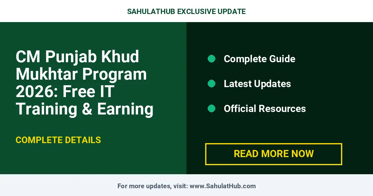CM Punjab Khud Mukhtar Program 2026: Free IT Training & Earning