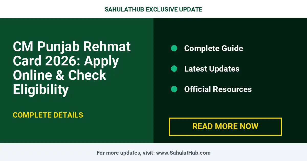 CM Punjab Rehmat Card 2026: Apply Online & Check Eligibility
