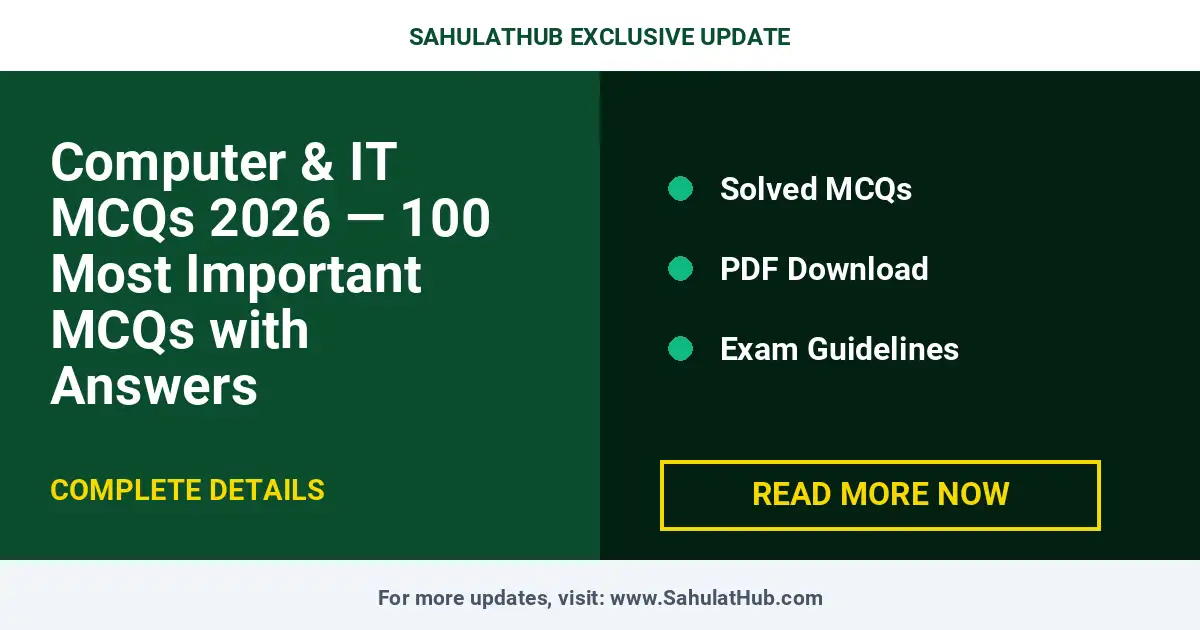 Computer & IT MCQs 2026 — 100 Most Important MCQs with Answers