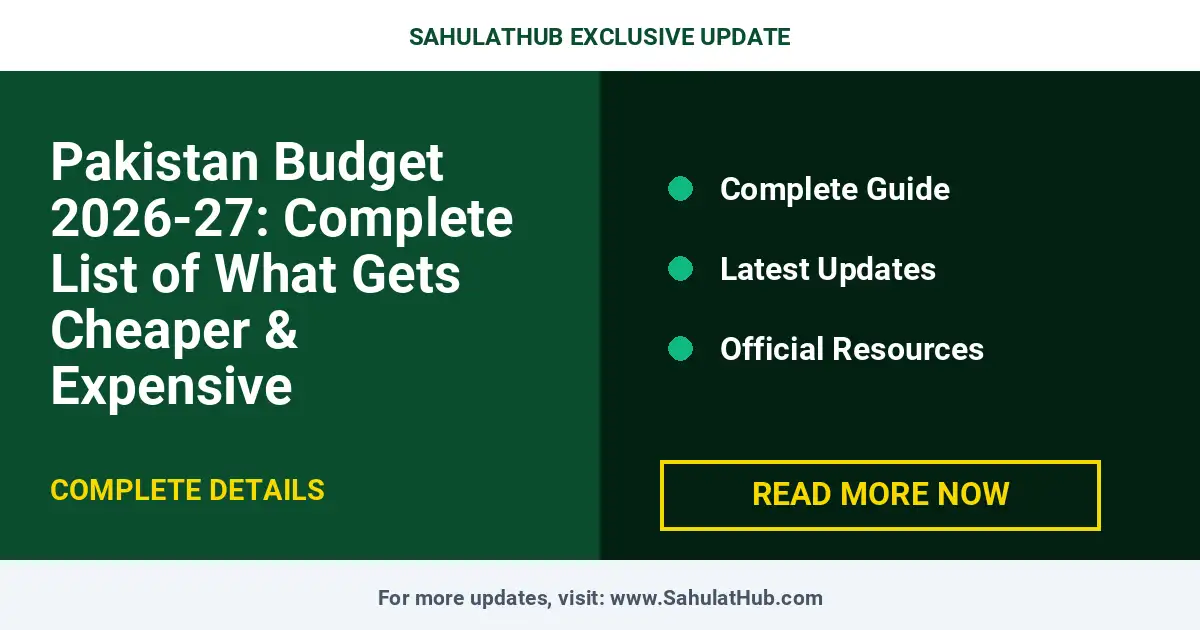 Pakistan Budget 2026-27: Complete List of What Gets Cheaper & Expensive — Government Scheme Pakistan 2026