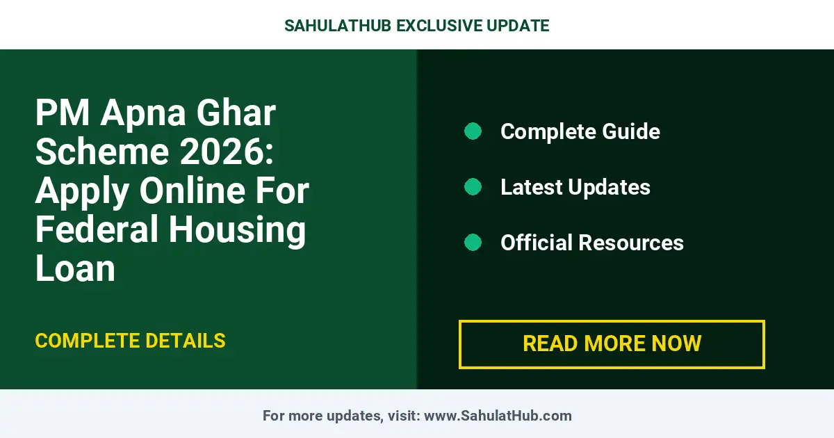 PM Apna Ghar Scheme 2026: Apply Online For Federal Housing Loan