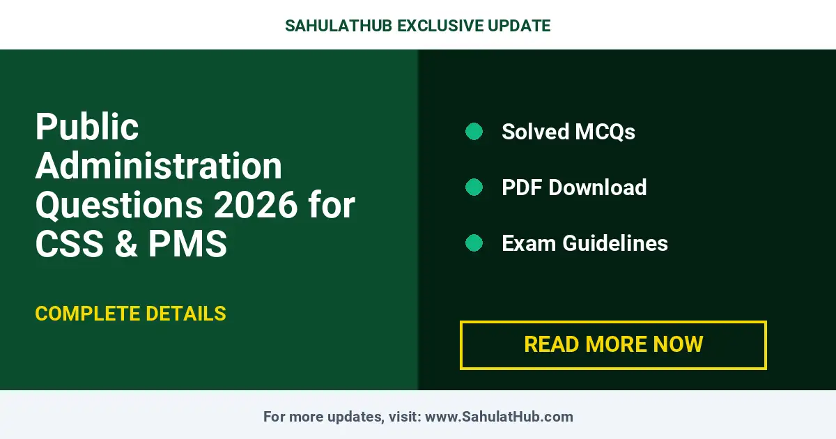 Public Administration Questions  2026 CSS PMS FPSC test
