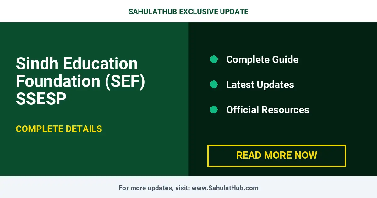 Sindh Education Foundation (SEF) SSESP